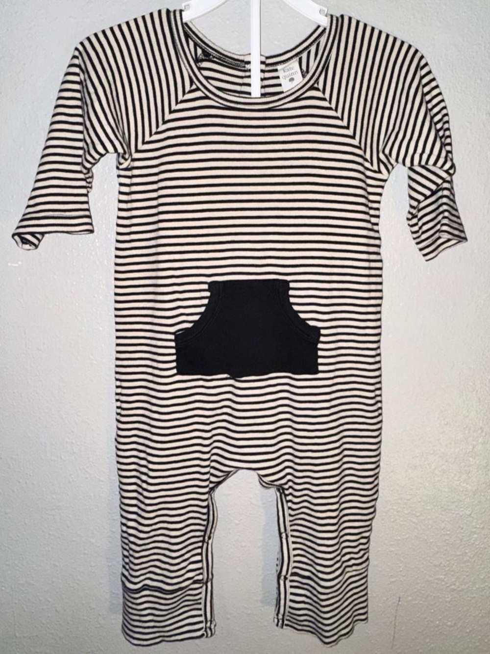 Kate Quinn | 2T Black & White Striped Romper